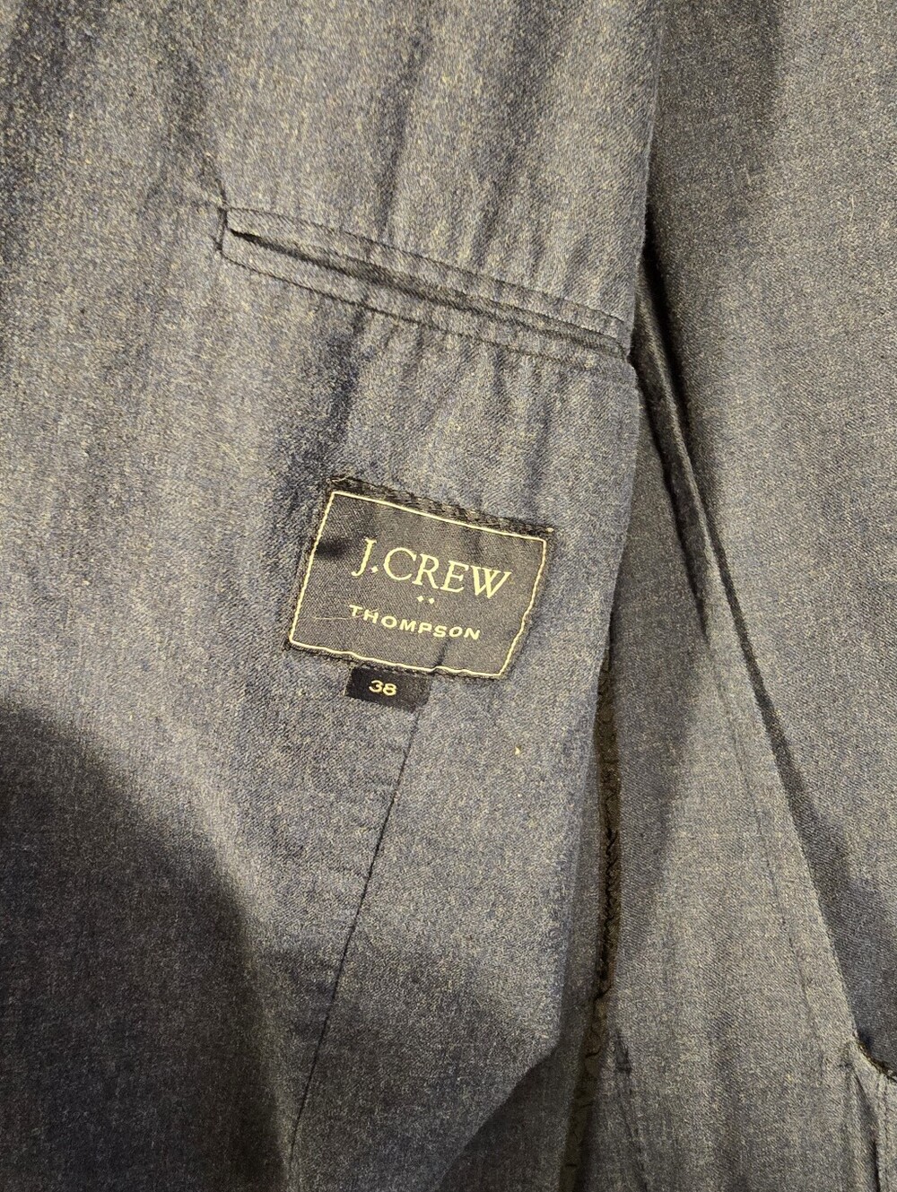 J.crew ThompsonCotton Blue 2 Button 5 Pocket Lightweight Chambray Blazer Mens 38 - Picture 13 of 16
